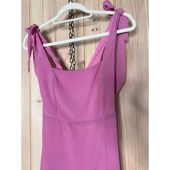 NWT Lulus Summer Invite Pink Tie-Strap Tiered Midi Dress Bridesmaid Gala Size XS - Picture 5 of 9
